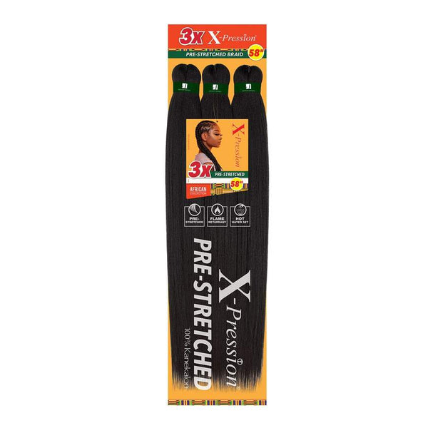 58" 3X Sensationnel XPRESSION Pre-Stretched Braiding hair