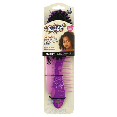 Camryn's Bff Brush & Wide-Tooth Comb, Dreamy Boar, 2 Pack Combo